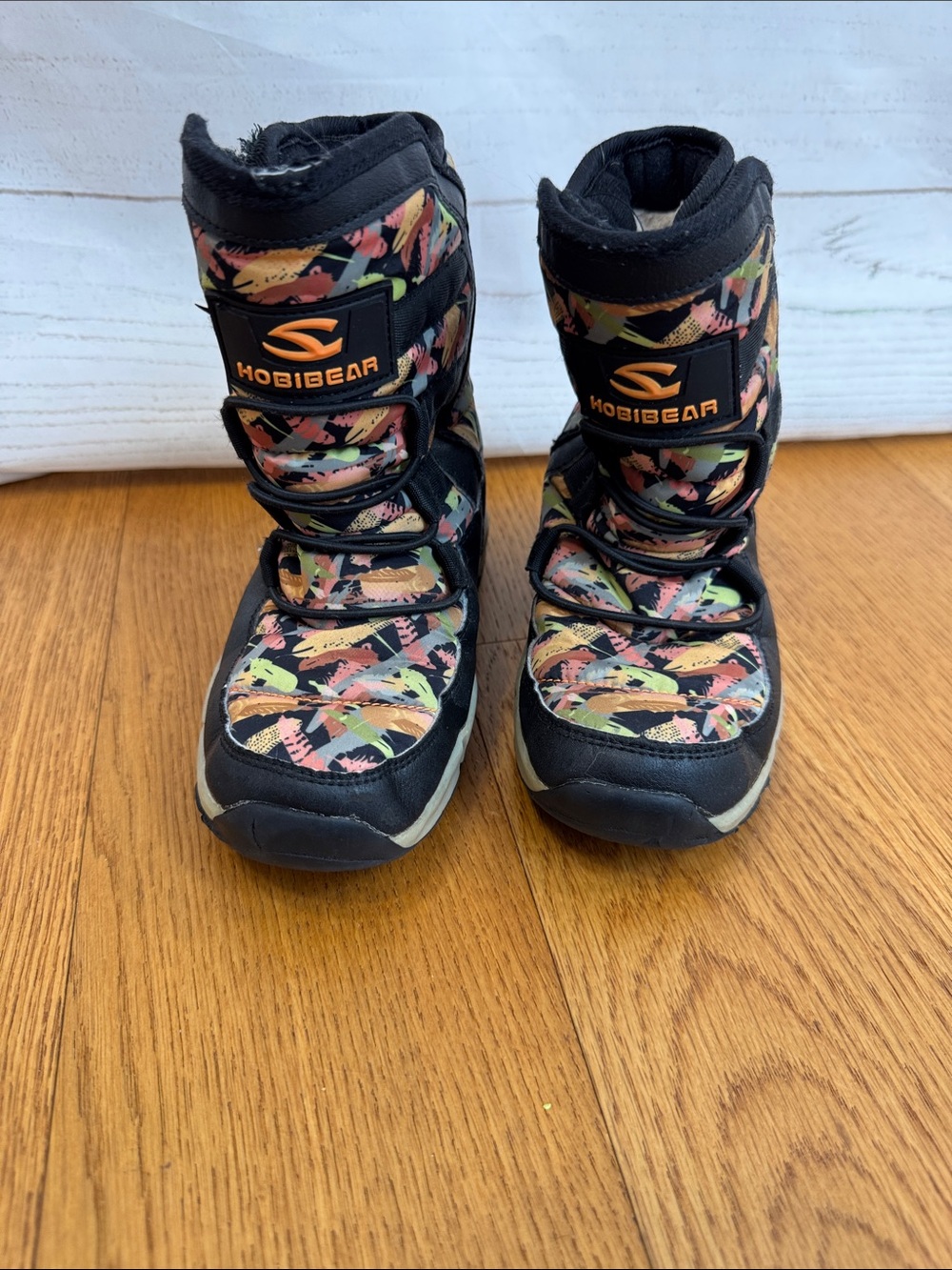 Kids Boys Black Multi-Color Winter Boots Hobibear size 31/ size 13